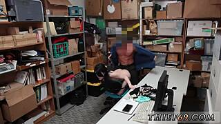 petite emo teen gets double penetration with strapon in uniform after stealing