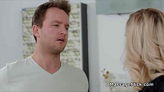 my girlfriend waits in the lobby as the hot blonde masseuse sucks her wet pussy