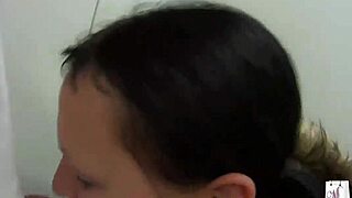 brunette with small tits masturbates in public shop, horny and cute