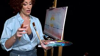 Ryan Keely, the big-tits milf, cosplays as Bob Ross and gets aroused during her painting tutorial