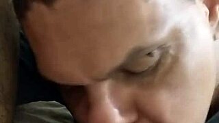 Sucking the delivery guy's cock and taking his cum, wow!