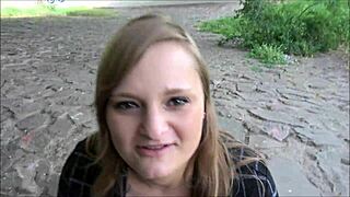 Young Blonde Gets Taken Advantage Of Outdoors By Perverse Man