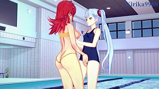 Ruri Hoshino And Festenia Muse Engage In Intense Lesbian Play In This Hentai Scene