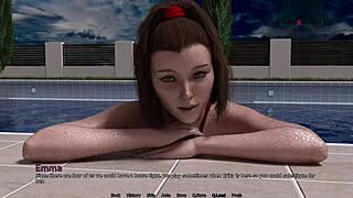 my dorm 4 - games in pool - mark playin with his stepsister and her friends