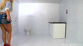 hot blonde milf blows and bangs fat cock in gloryhole