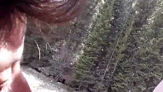 Petite latina sucks huge cock by riverfront