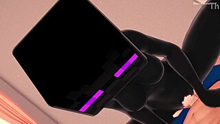Girlfriend Dresses As Enderman For Bedtime Hentai Fun In 3D Minecraft