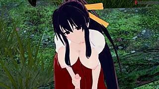 Why is Akeno blindfolded giving that bj to Kuroka in this hsdxd ntr madness?