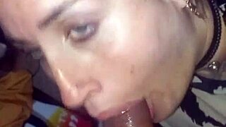 latina slut gives blowjob to black cock