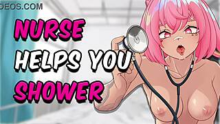 ASMR nurse cleans your cock in shower!