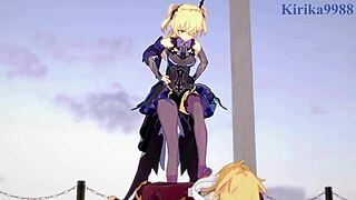Amber And Fischl Fuck Aether Hard!