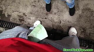 cute blonde picked up flashes her assets outdoors! 😍