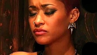 Black femdom straps on for white sub action