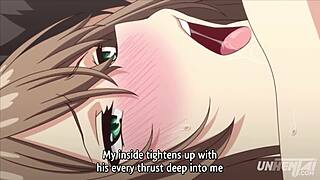 Busty classmate talks after breaking up in this hentai subtitled video with masturbation scenes.