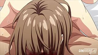 Busty classmate talks after breaking up in this hentai subtitled video with masturbation scenes.