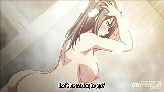 Busty classmate talks after breaking up in this hentai subtitled video with masturbation scenes.