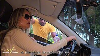 colombian big tit milf hooks up with bbc stranger in car