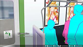In the loop train h-game, elevator scene features blowjob and creampie