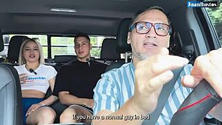 Gallan fucks petite blonde hard in the car on Juan Bustos Road! 🔥