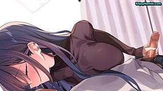 the girl gets fondled by her next door neighbour in this anime hentai scene, feeling every touch