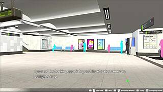 In the loop train h-game, elevator scene features blowjob and creampie