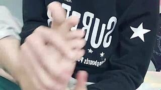 uhh, i’m like totally into this slim gay teen suckin’ his own sexy feet... foot fetish stuff!