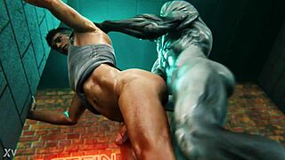 Who is Dante battling Walrider in this intense hentai showdown?