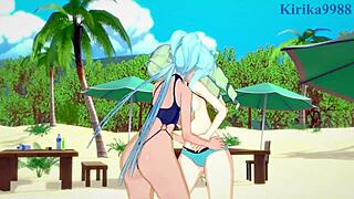 Can Saint-Germain and Cagliostro handle intense lesbian play and futanari sex in Symphogear?