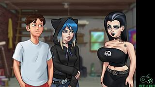 In summertime saga ep 87, odette plans to seduce gracce with her big tits