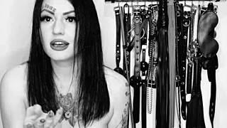 Dominatrix nika gives jerk off instructions and cum eating commands in hot femdom video.