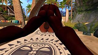 Second life black man fucks asian stepsister on the beach 😏