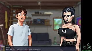 In summertime saga ep 87, odette plans to seduce gracce with her big tits