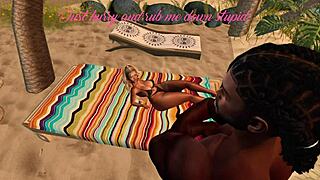 Second life black man fucks asian stepsister on the beach 😏