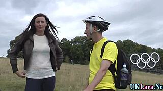 brit milf in stockings gets spunked after hardcore outdoor pounding