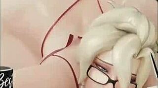 Mercy feels intense pleasure in bbc scene