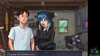 In summertime saga ep 87, odette plans to seduce gracce with her big tits