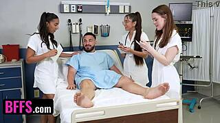 Three Hot Doctors Ride Lucky Patient’s Dick in Wild Hospital Gangbang