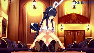 Ikaruga and Katsuragi bunny girl intense futanari sex in Senran Kagura hentai