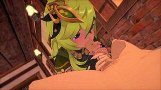 Sunset with collei from genshin impact in anime hentai 3d cartoon 🌅