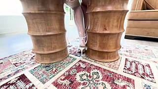 Kitana Montana and Haley Spades licking each other in lingerie.