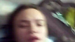 real homemade couple here, banging an 18-year-old beauty on bed. wanna hear her scream with those big natural tits?