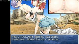 ミノタウロス娘 with big tits in hentai