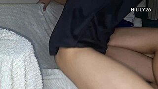 She wants to give a footjob in lingerie on a rough day.