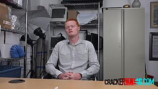 gay redhead guy gets his ass banged hard and deep during office audition
