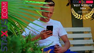 twink catches gay gardener masturbating outdoors