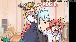 cartoon girl gets wedgies in various scenes compilation