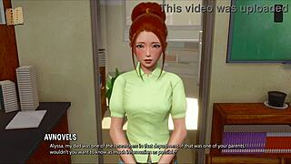 ripples 7: sexy mature woman in outfit shows boobs in 3d cartoon game