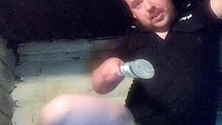 Full Video Rough Fuck of a Policeman's Anal Hole with Vodka Bottle