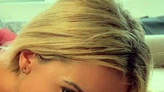 blonde sucks boyfriend's huge cock then begs for doggystyle