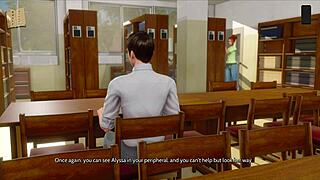 ripples 7: sexy mature woman in outfit shows boobs in 3d cartoon game